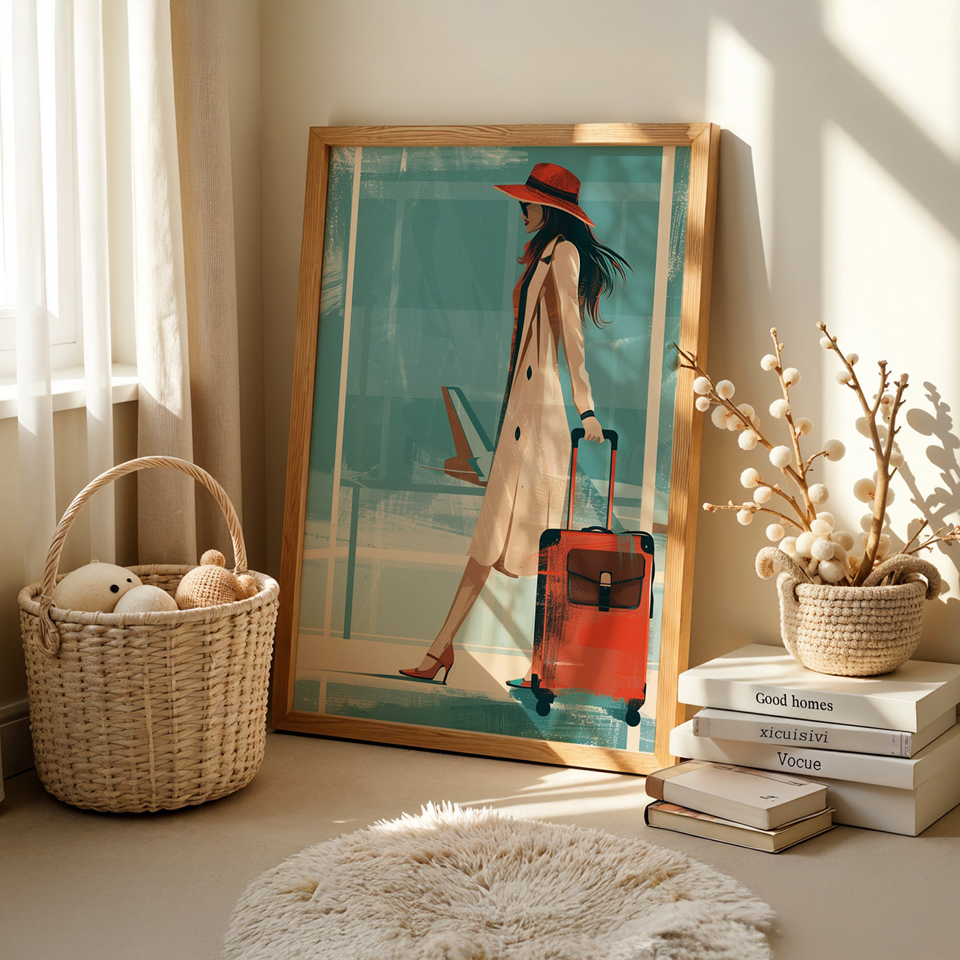 Boho Art Painting in a Lifestyle Setting
