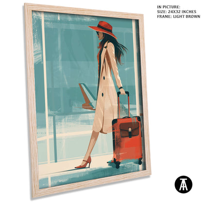 Artwork in Light Brown Frame