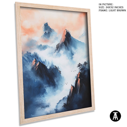Artwork in Dark Brown Frame