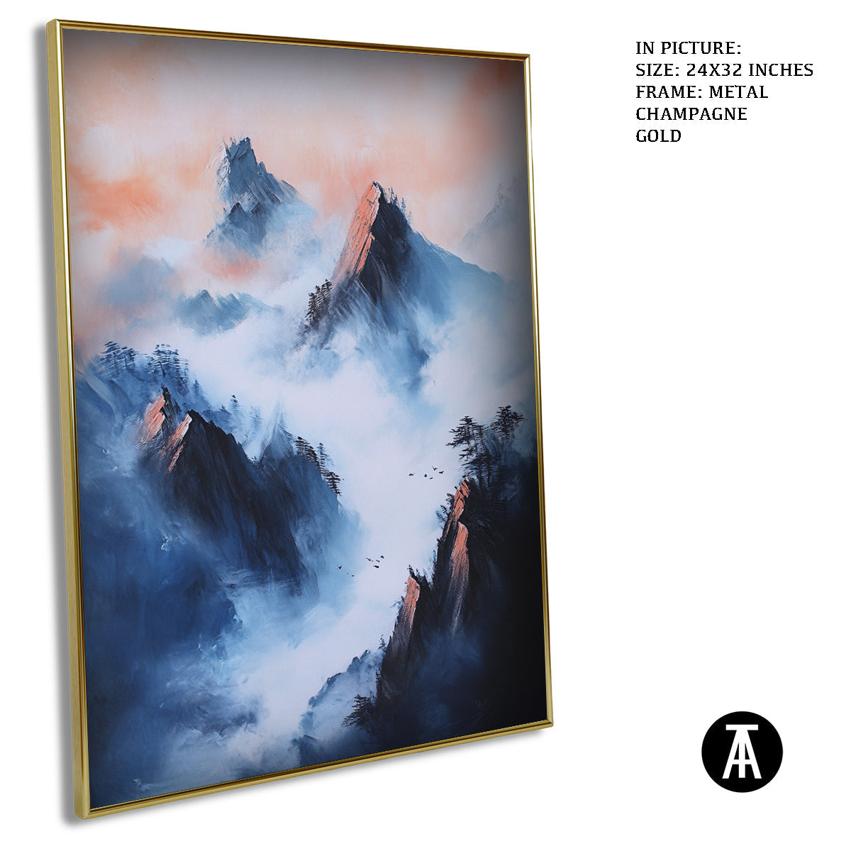 Artwork in Light Brown Frame
