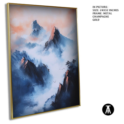 Artwork in Light Brown Frame