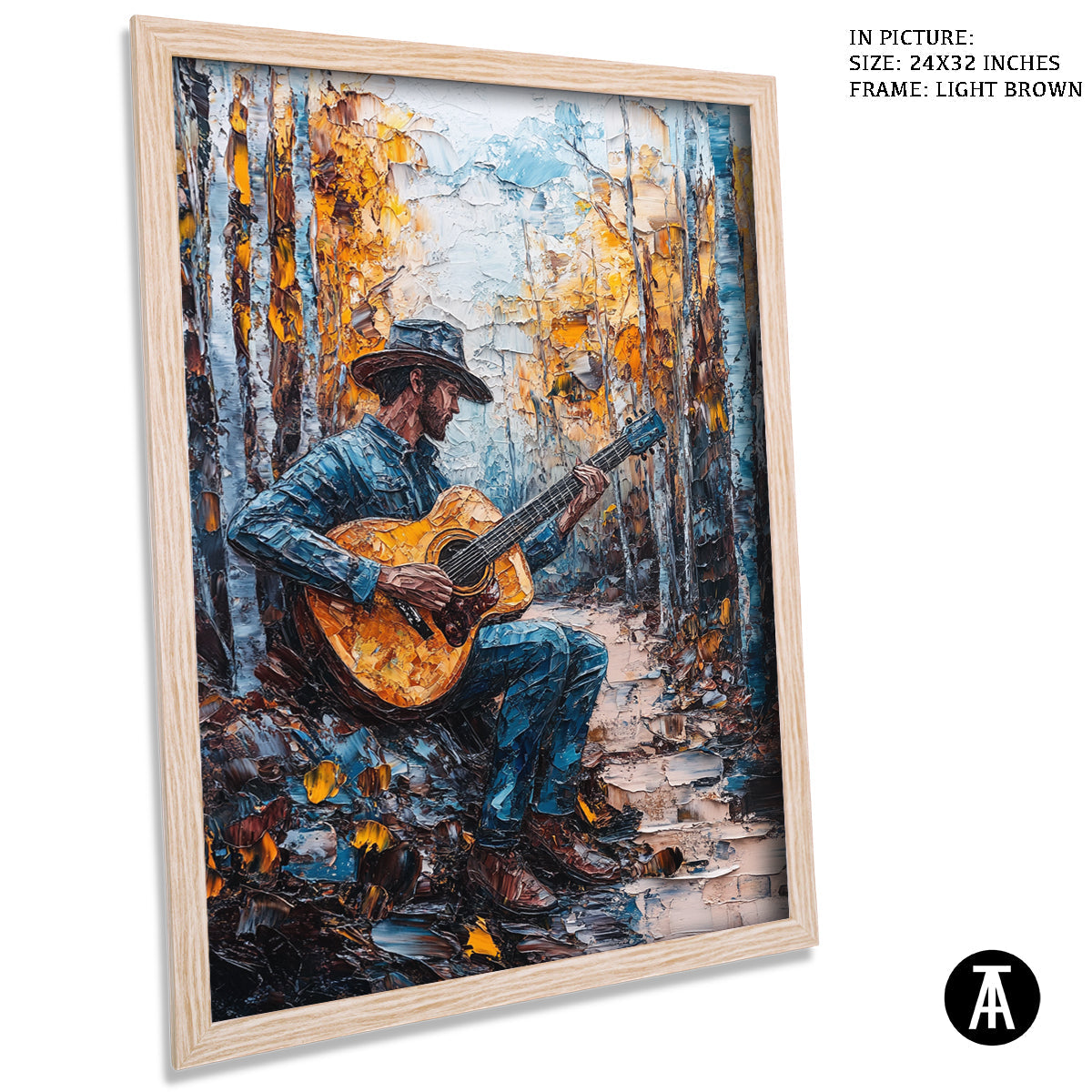 Artwork in Dark Brown Frame