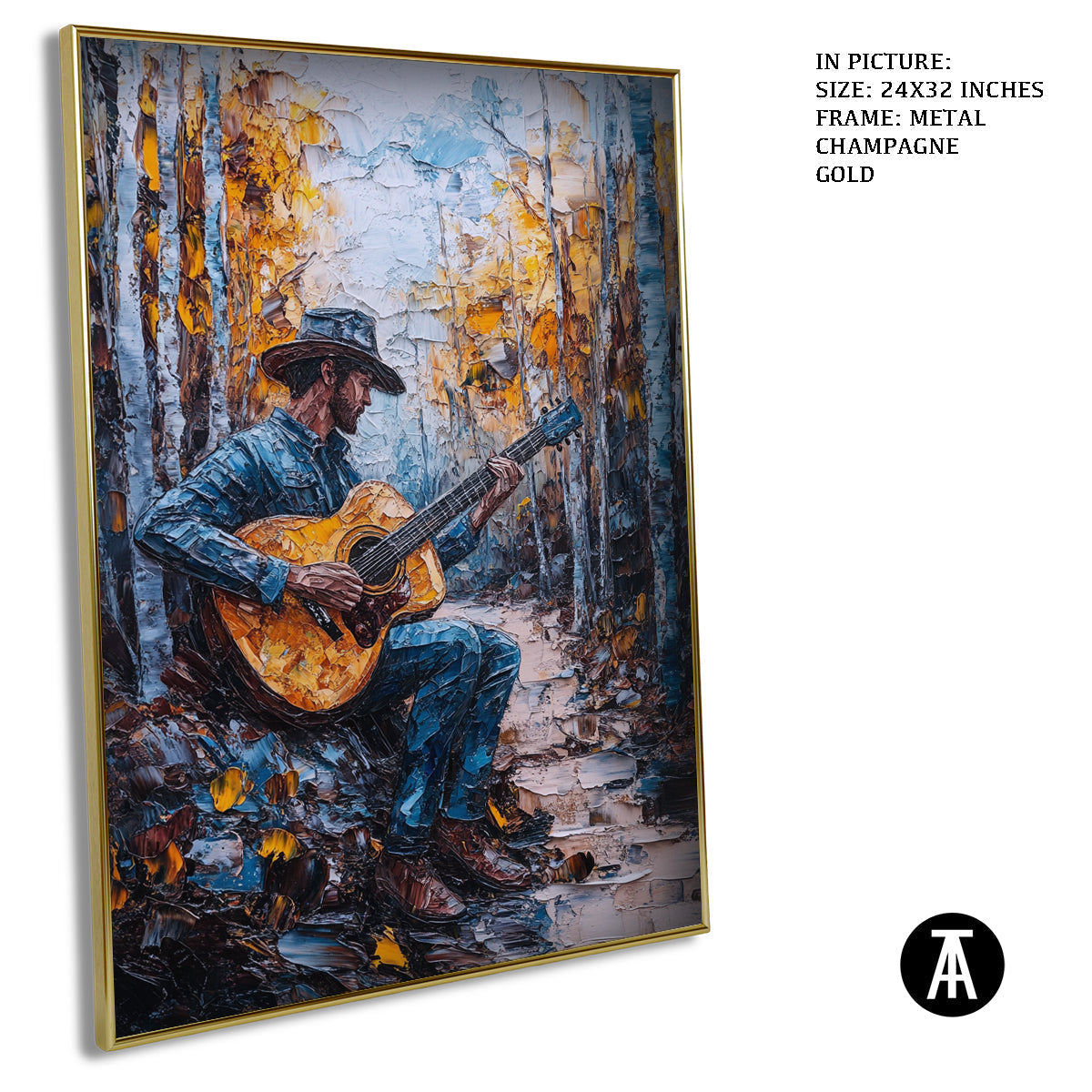 Artwork in Light Brown Frame