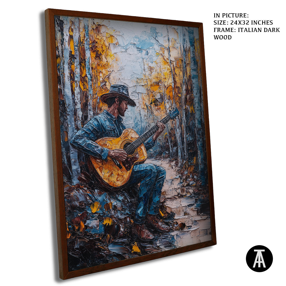 Artwork in Dark Wood Frame