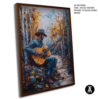 Artwork in Dark Wood Frame