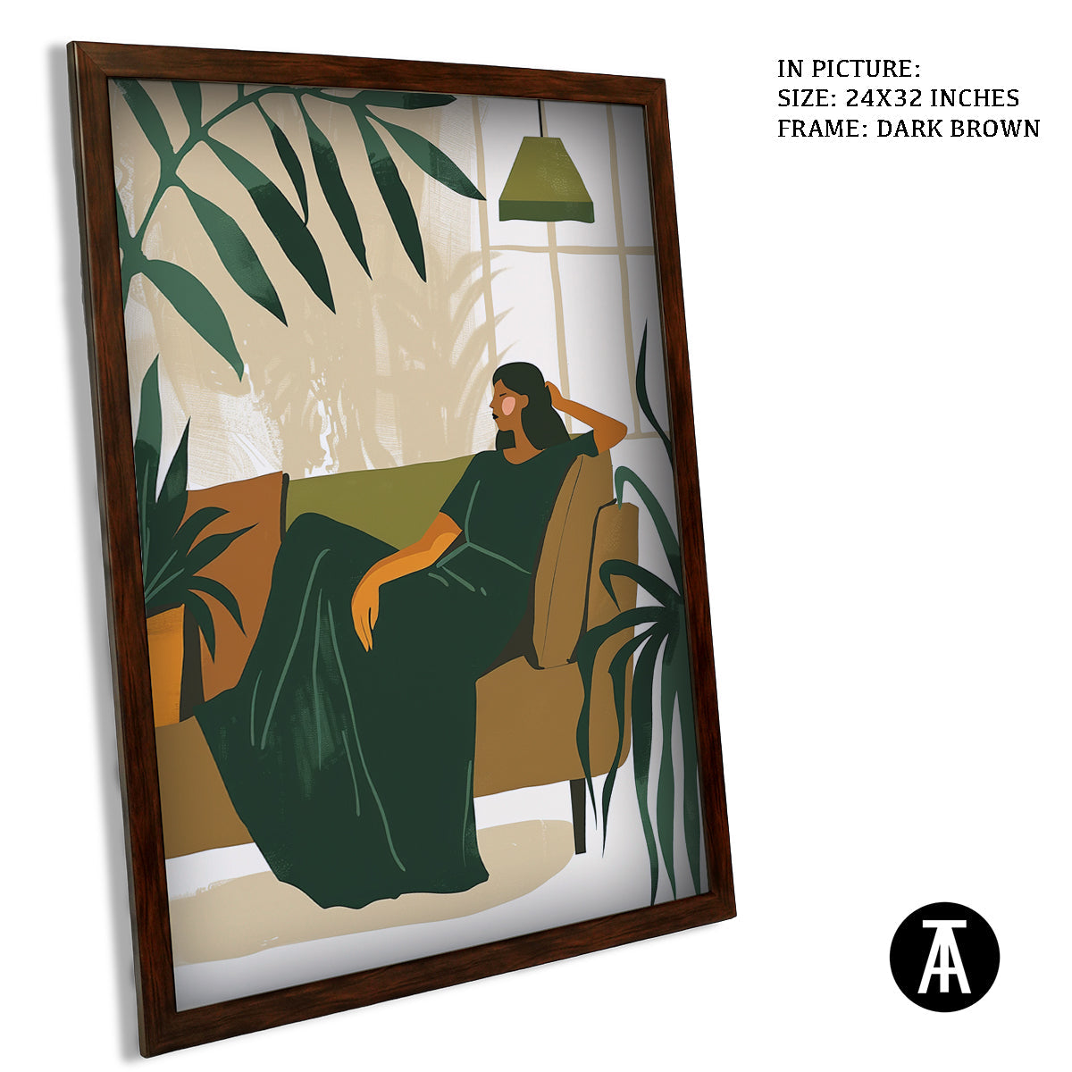 Sample Artwork in Dark Brown Frame