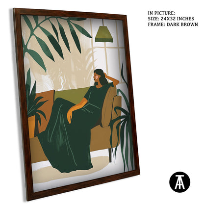 Sample Artwork in Dark Brown Frame