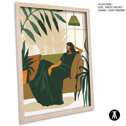 Sample Artwork in Light Brown Frame