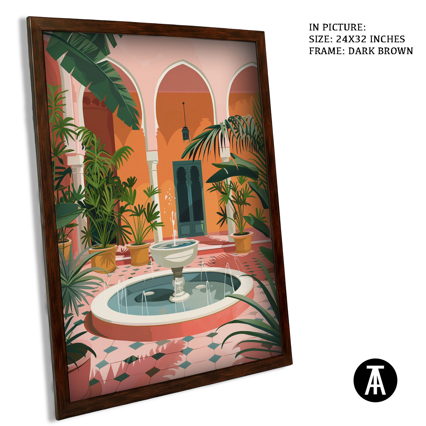Artwork in Dark Brown Frame