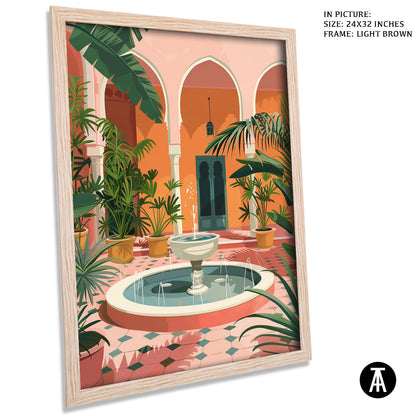 Artwork in Light Brown Frame