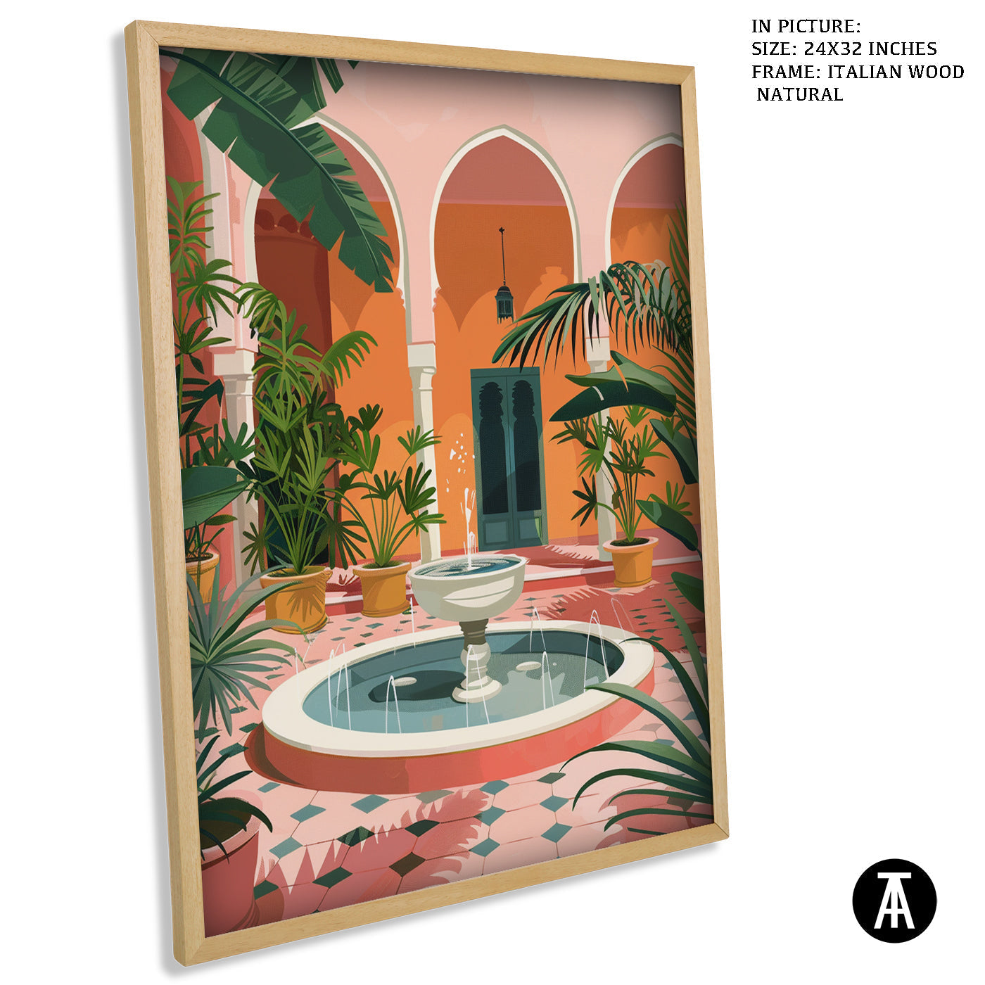 Artwork in Natural Wood Frame