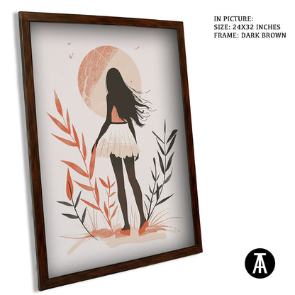 Artwork in Dark Brown Frame