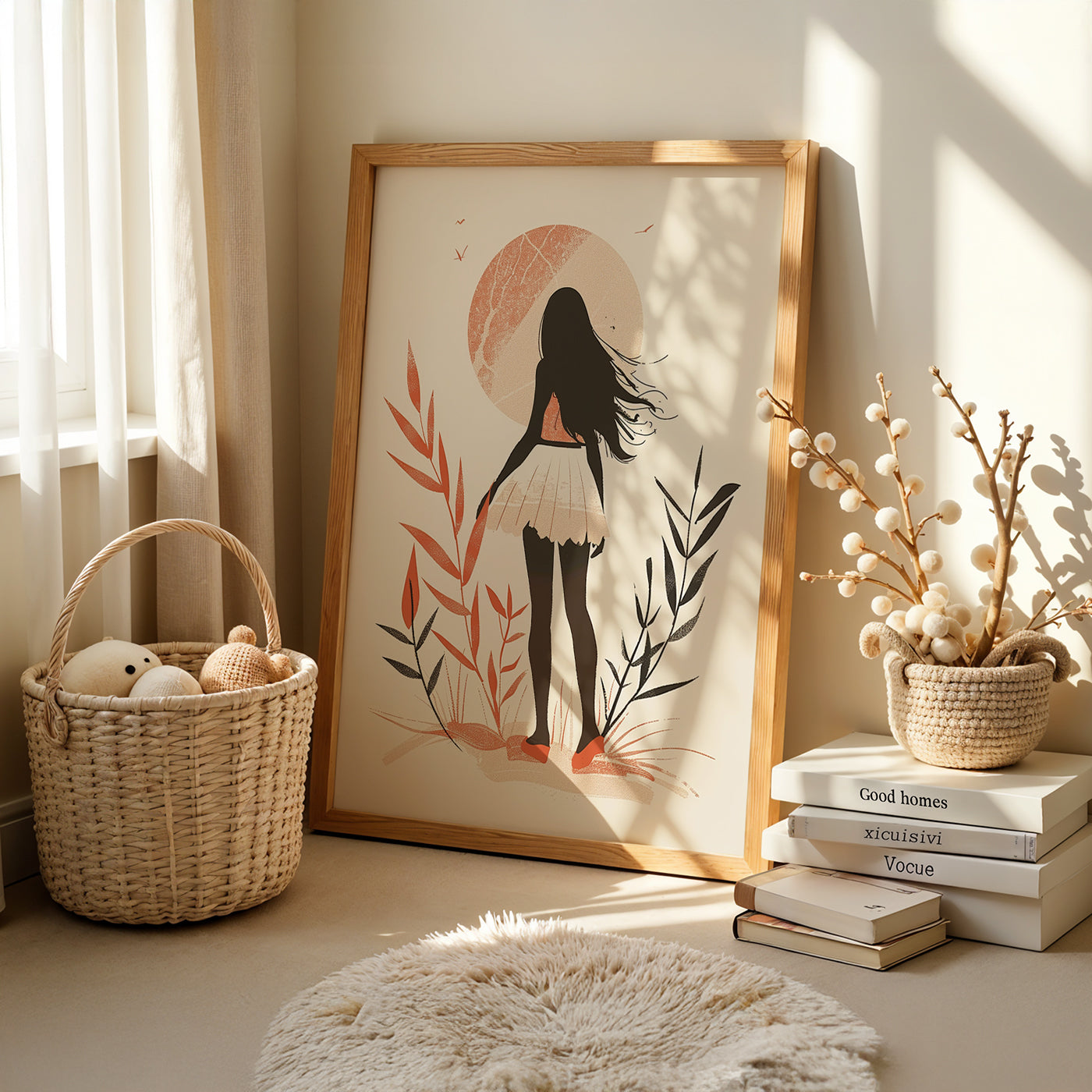 Boho Art Painting in a Lifestyle Setting