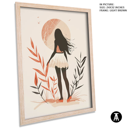 Artwork in Light Brown Frame