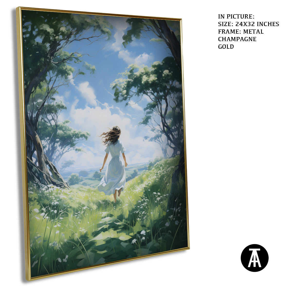 Artwork in Light Brown Frame