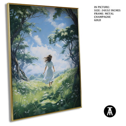 Artwork in Light Brown Frame