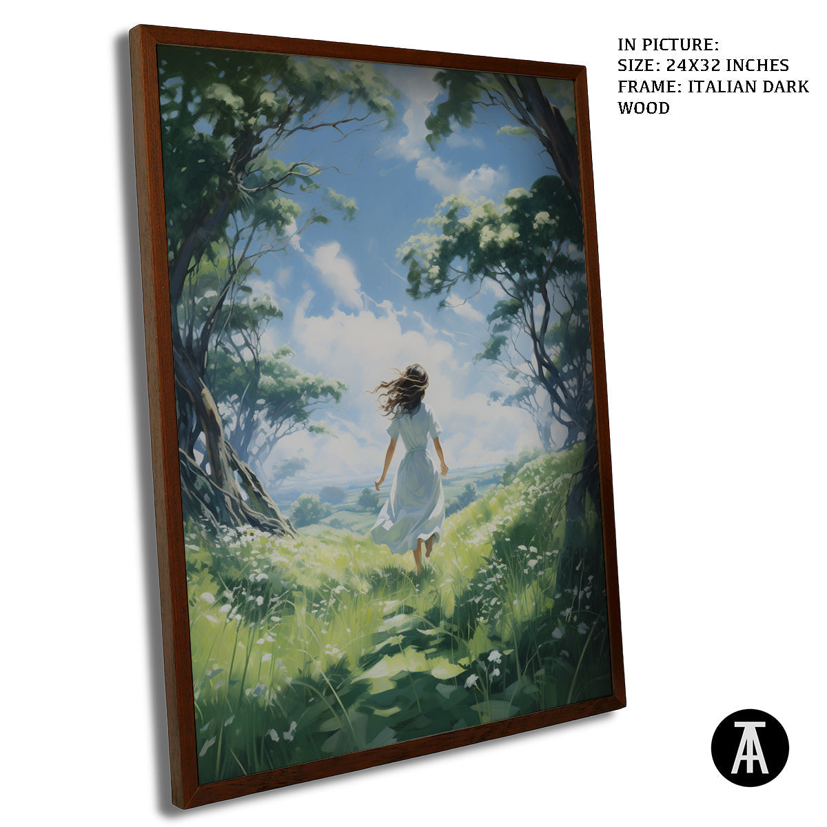 Artwork in Dark Wood Frame