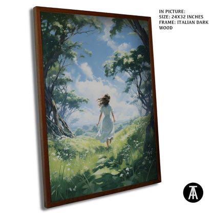 Artwork in Dark Wood Frame