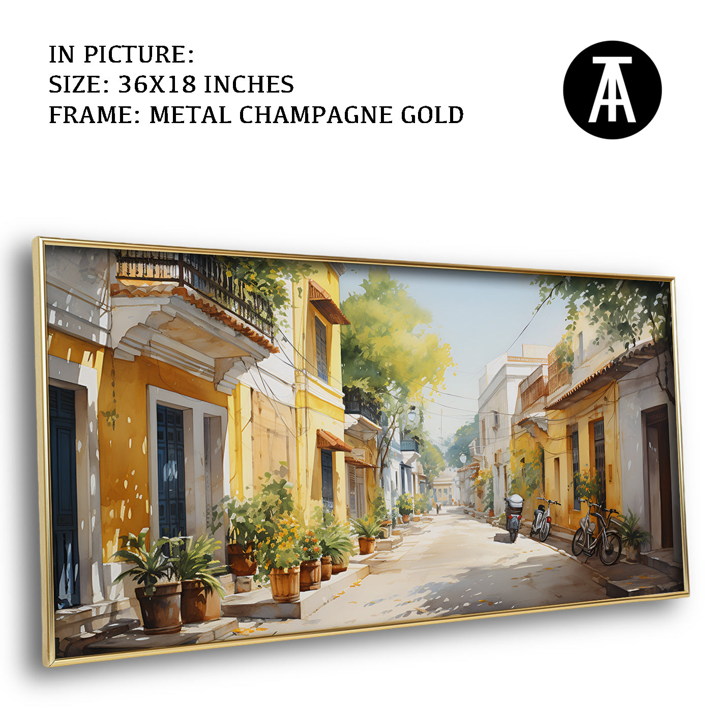 Artwork in Light Brown Frame