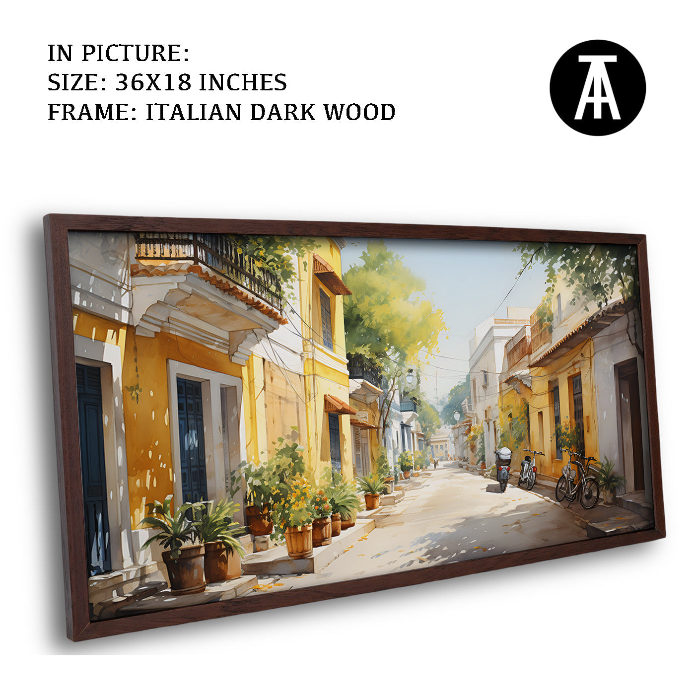 Artwork in Dark Wood Frame