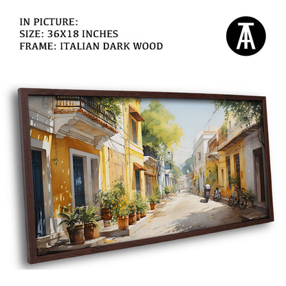 Artwork in Dark Wood Frame