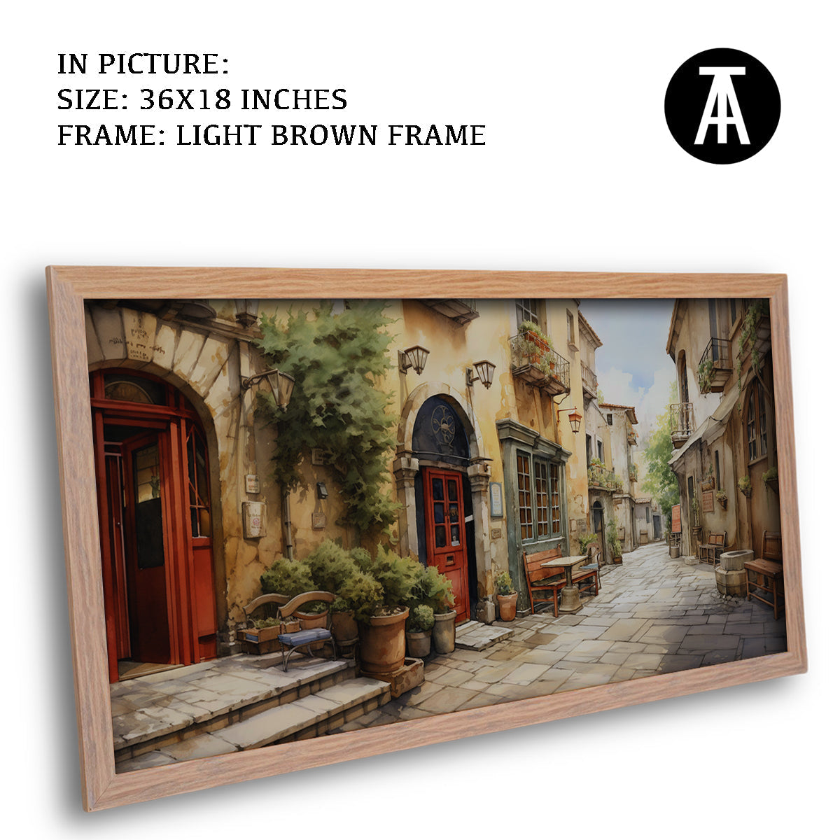 Artwork in Dark Brown Frame