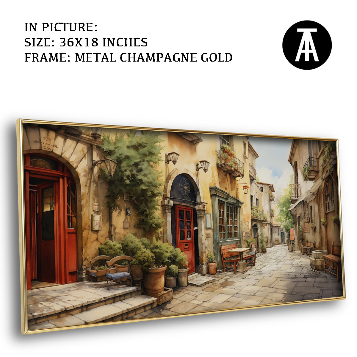 Artwork in Light Brown Frame