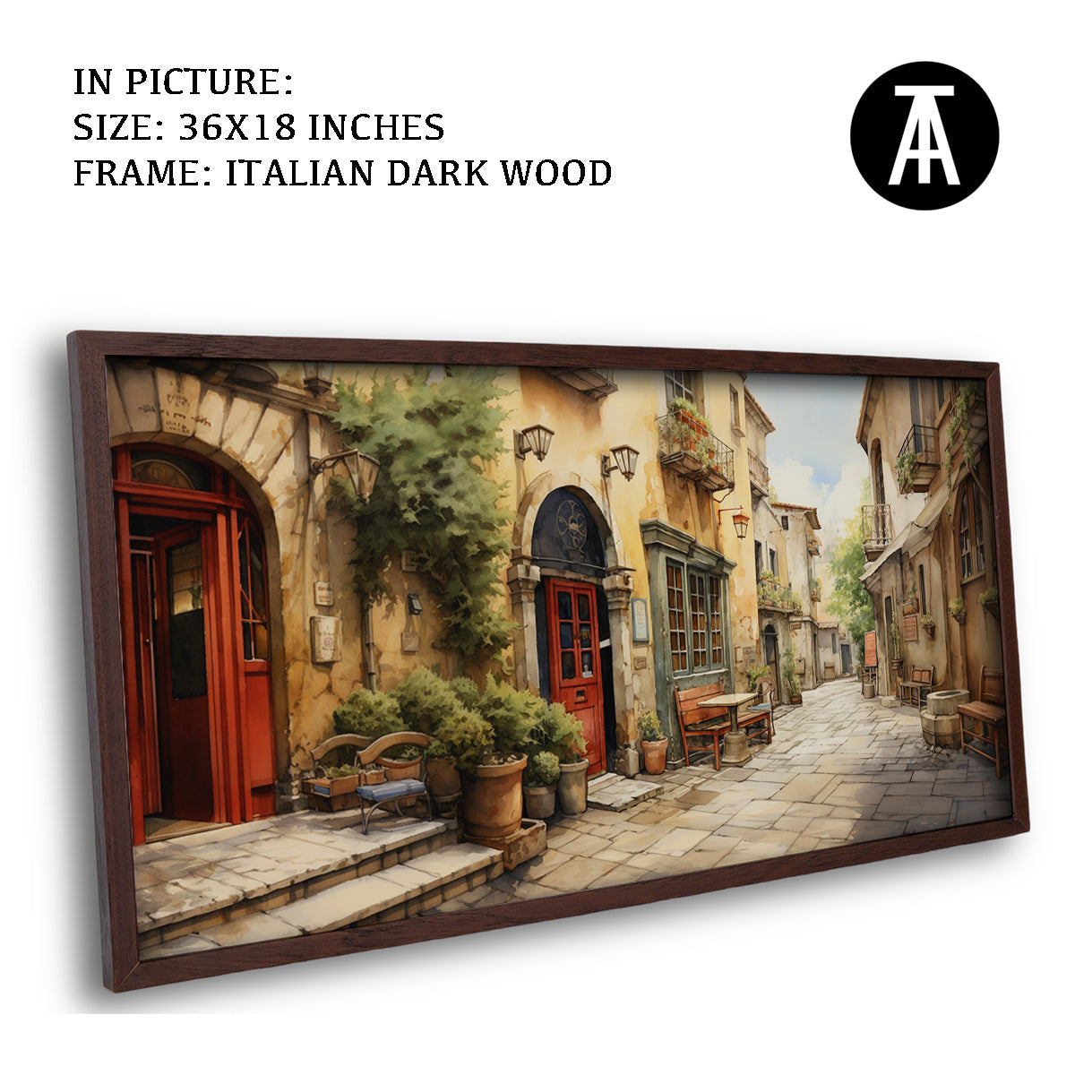 Artwork in Dark Wood Frame