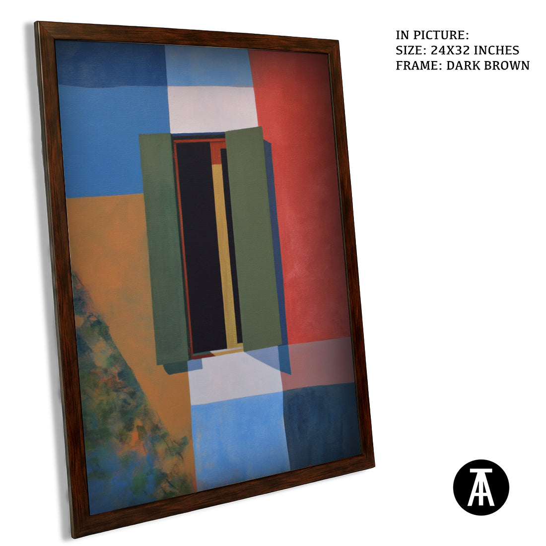 Artwork in Dark Brown Frame