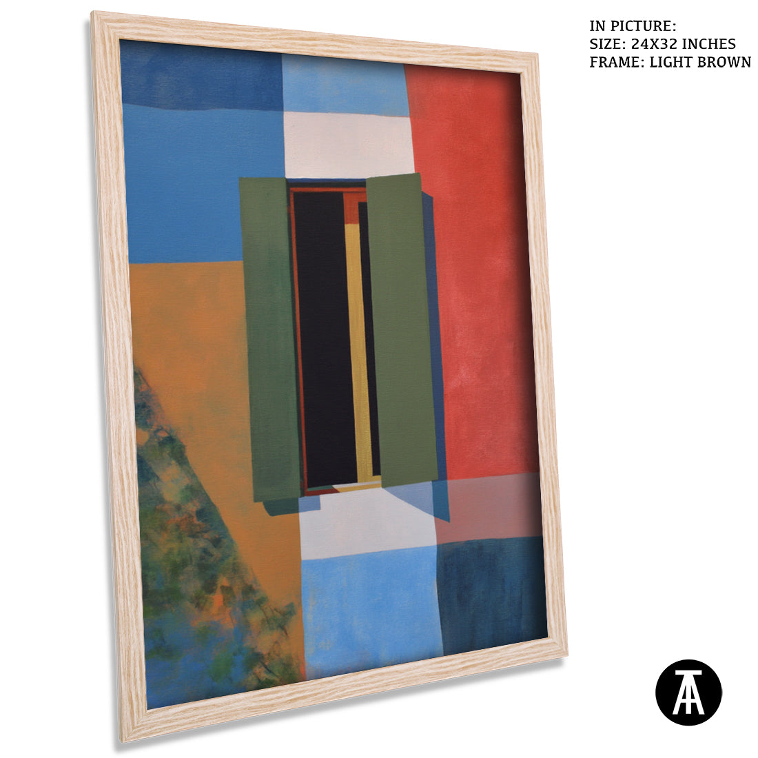 Artwork in Light Brown Frame