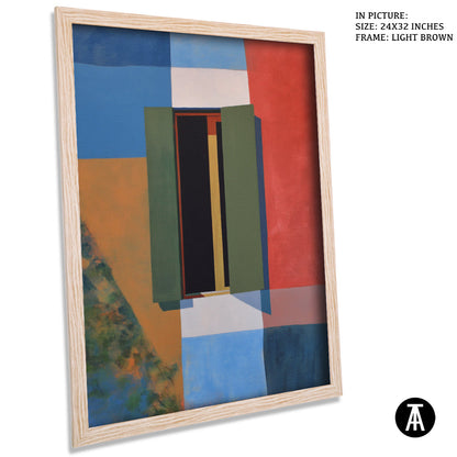 Artwork in Light Brown Frame