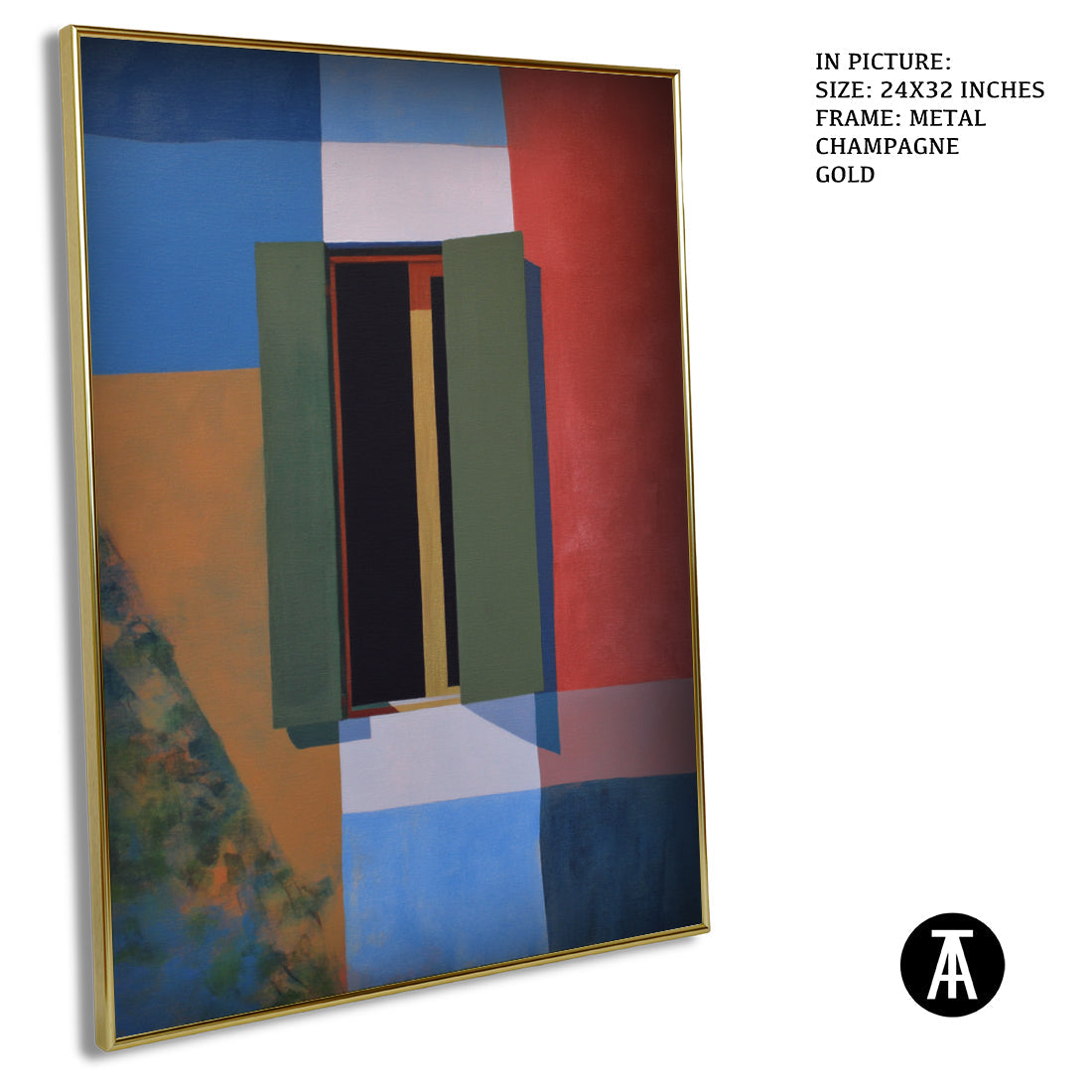 Artwork in Metal Champagne Gold Frame