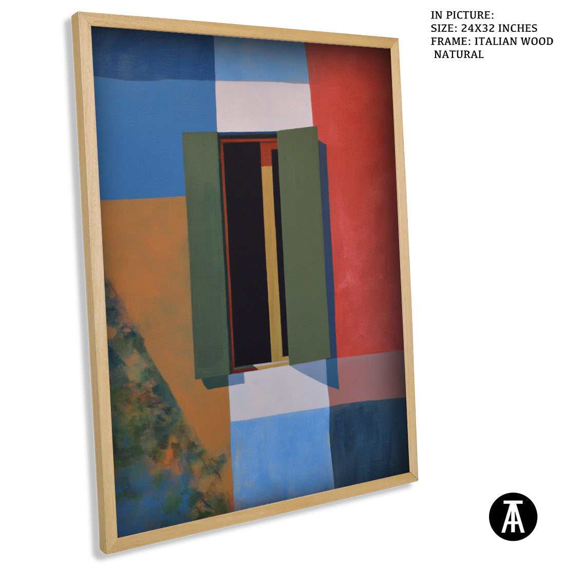 Artwork in Natural Wood Frame