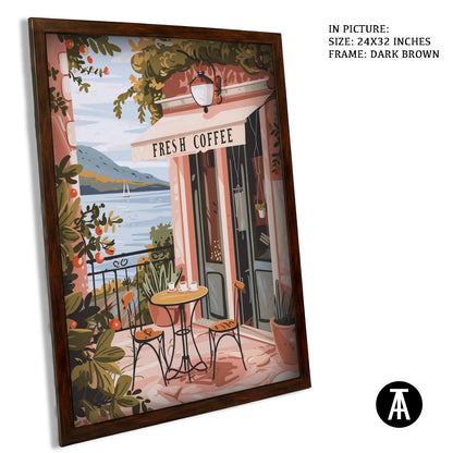 Artwork in Dark Brown Frame