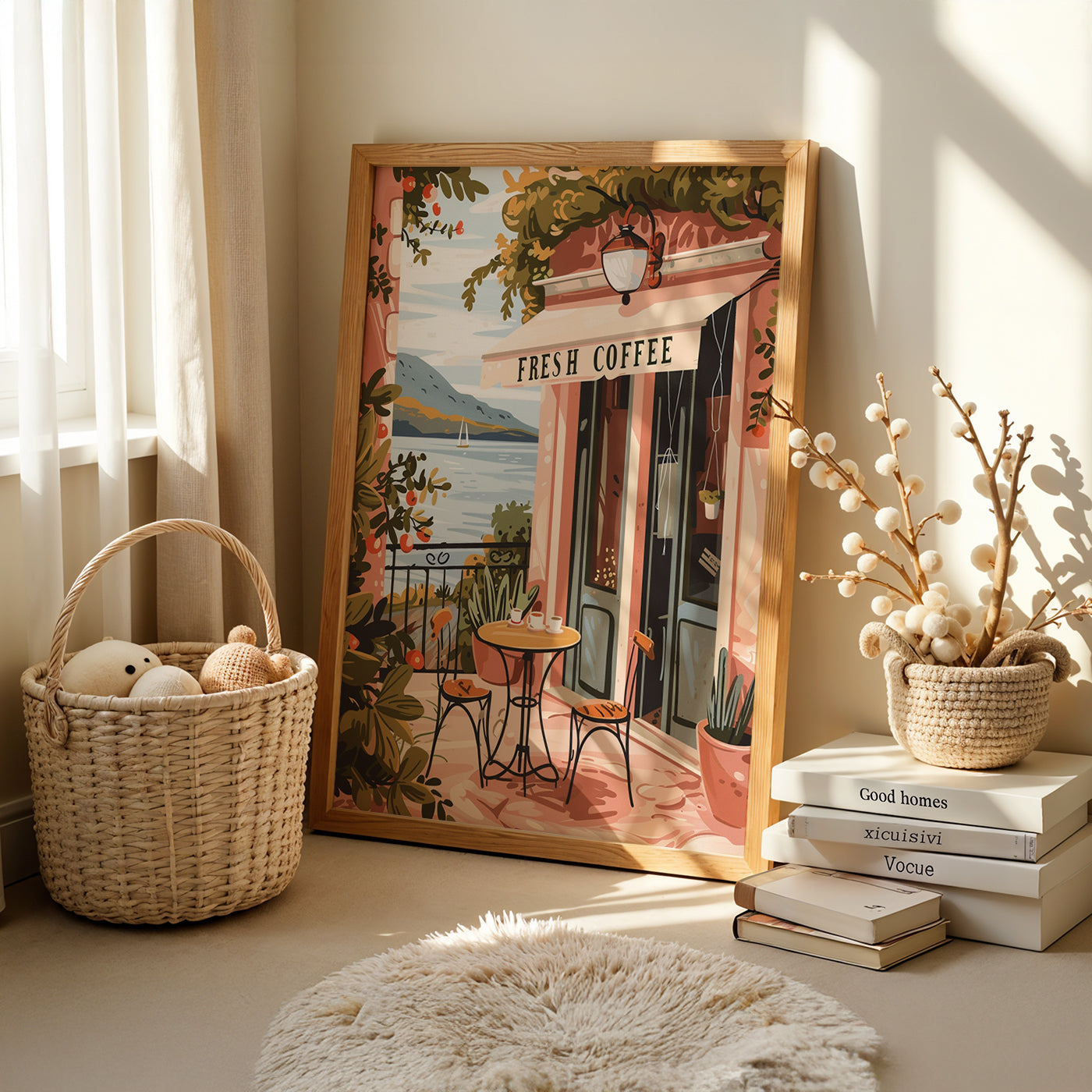 Boho Art Painting in a Lifestyle Setting
