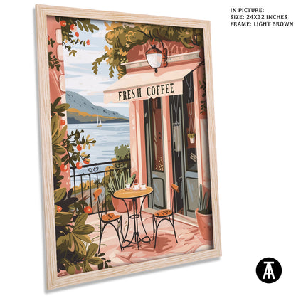 Artwork in Light Brown Frame