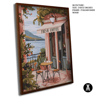Artwork in Dark Wood Frame
