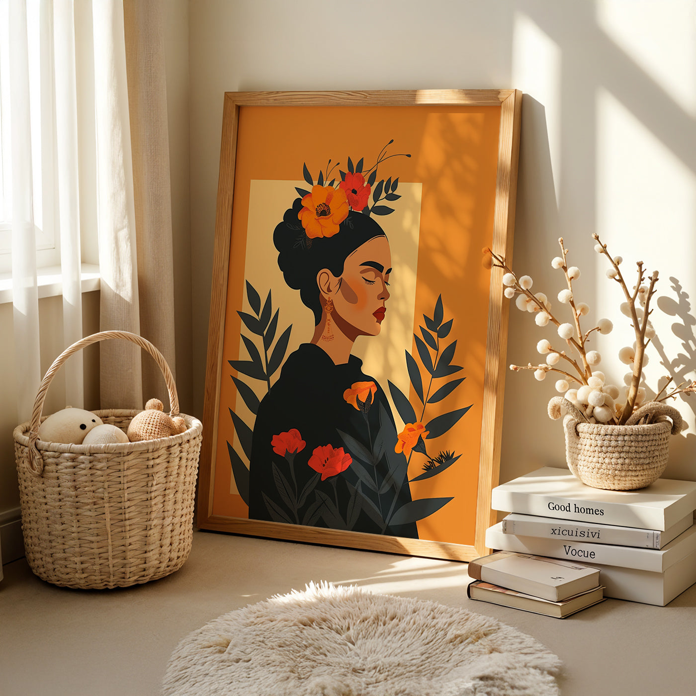 Boho Art Painting in a Lifestyle Setting