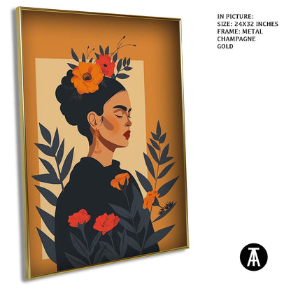 Artwork in Metal Champagne Gold Frame