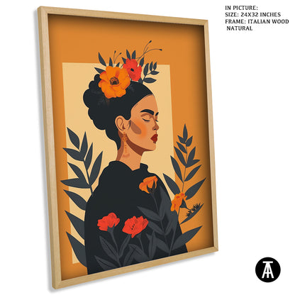 Artwork in Natural Wood Frame