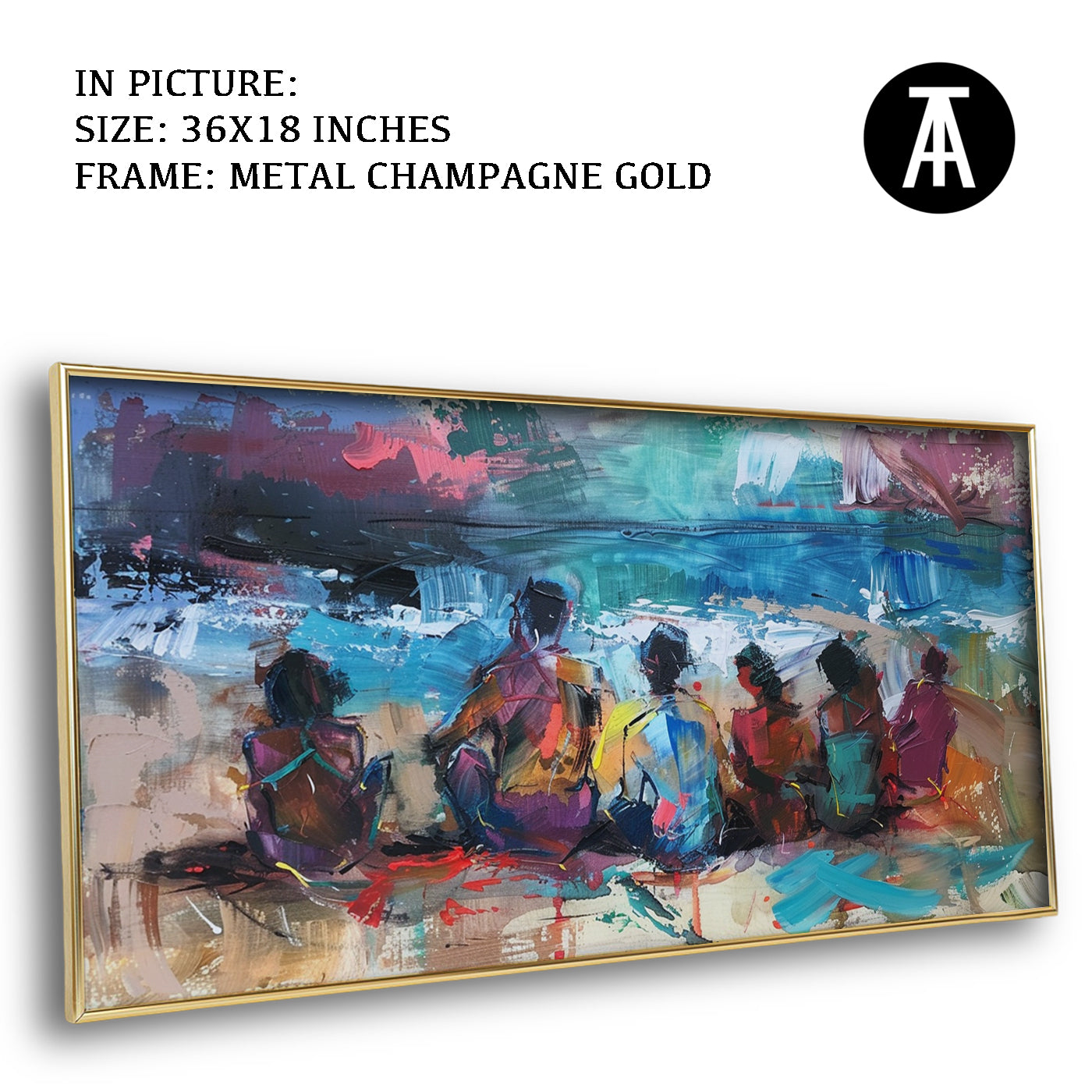 Artwork in Light Brown Frame