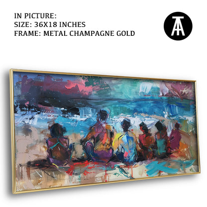 Artwork in Light Brown Frame