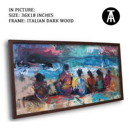 Artwork in Dark Wood Frame