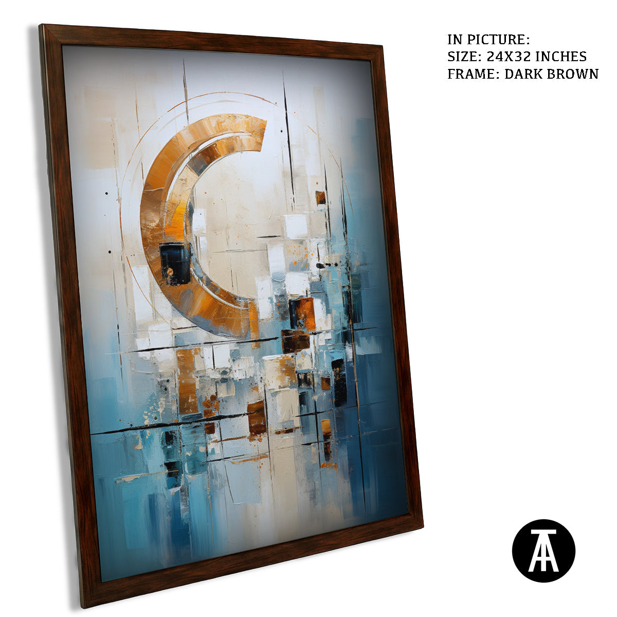 Sample Artwork in Dark Brown Frame
