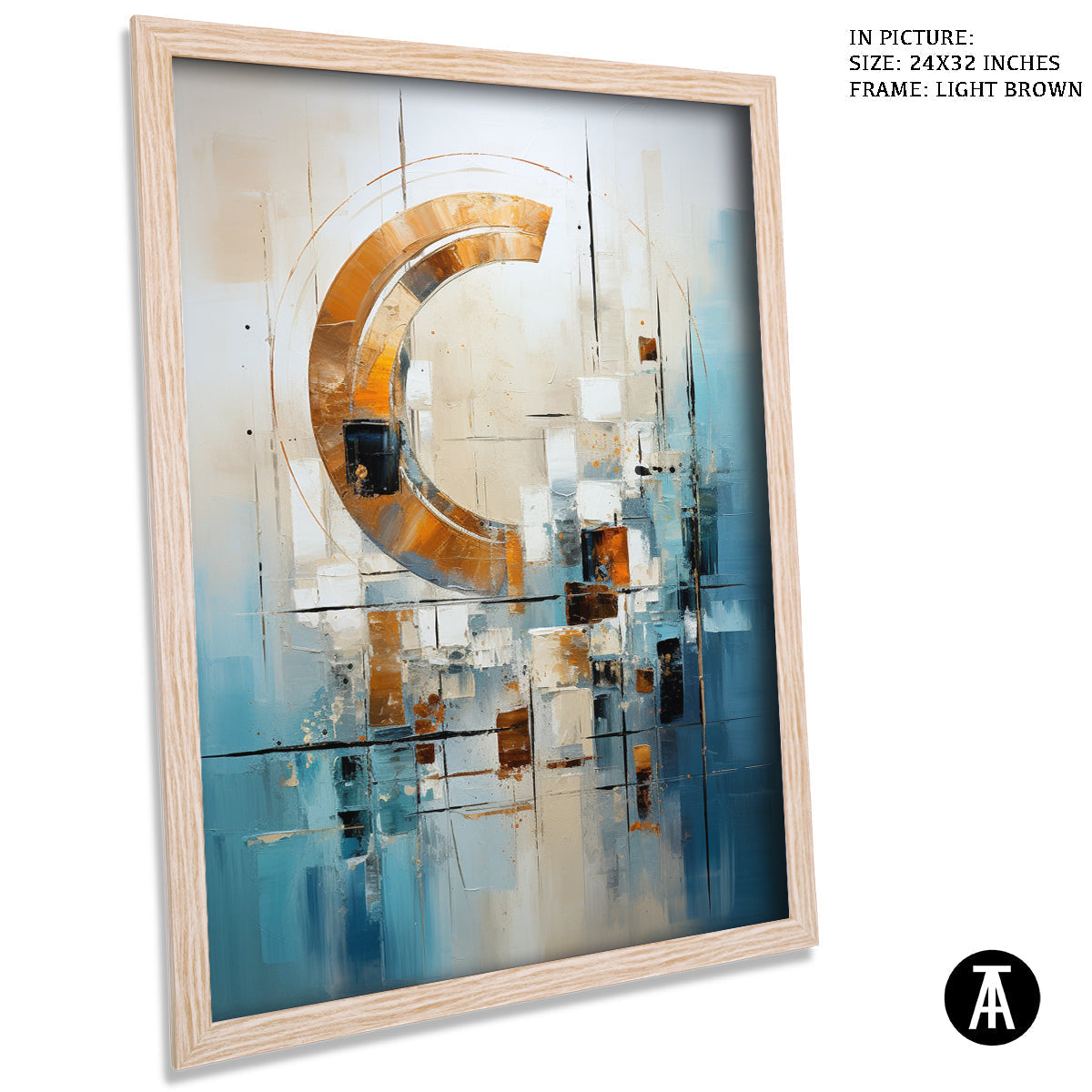 Sample Artwork in Light Brown Frame