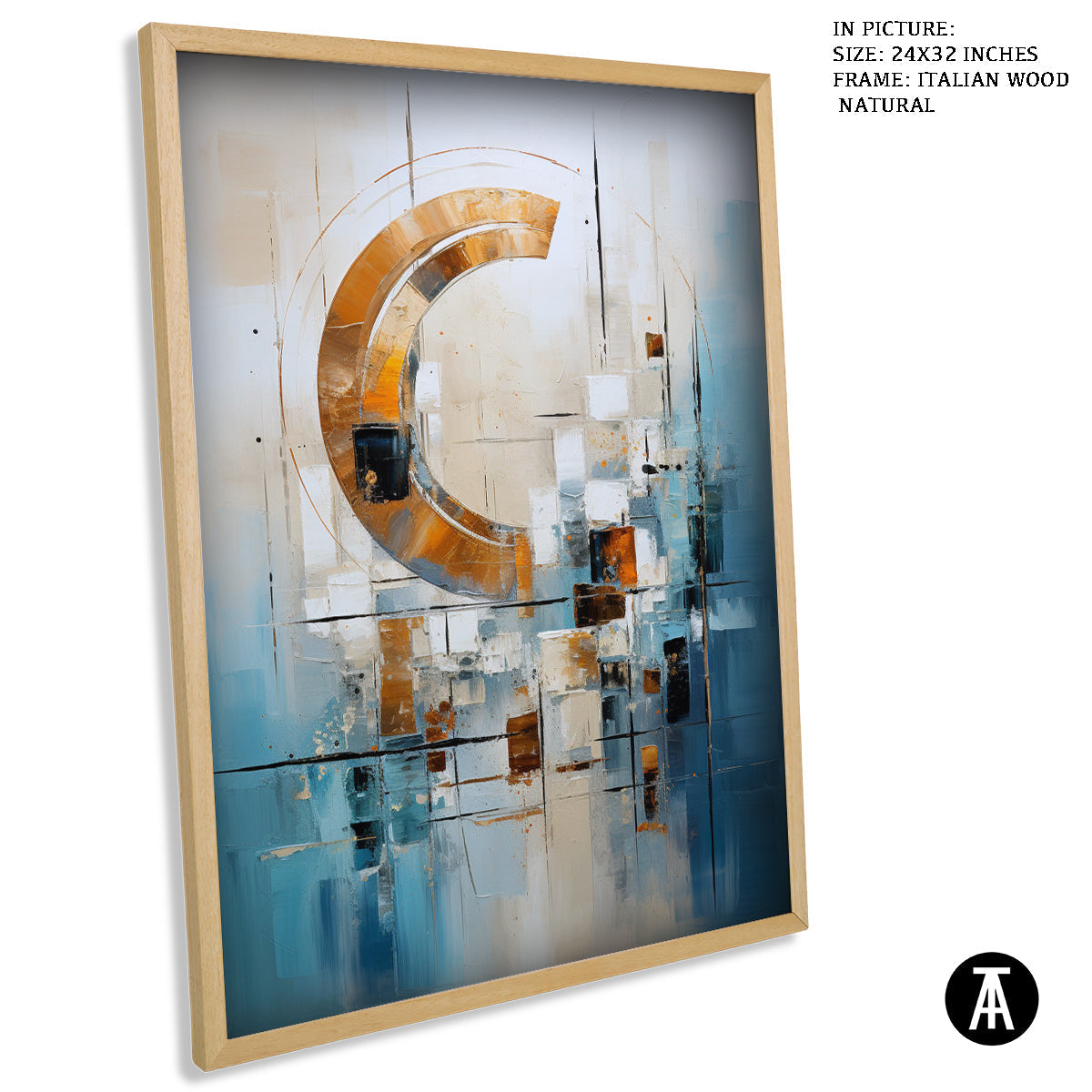 Sample Artwork in Italian Wood Framing Natural