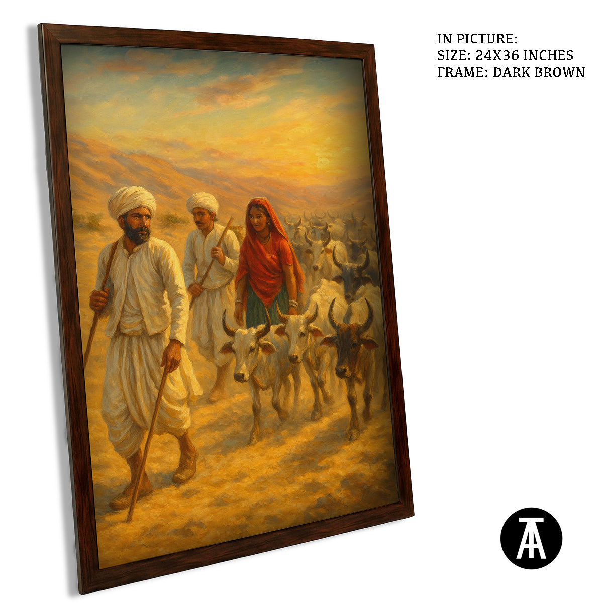 Artwork in Dark Brown Frame