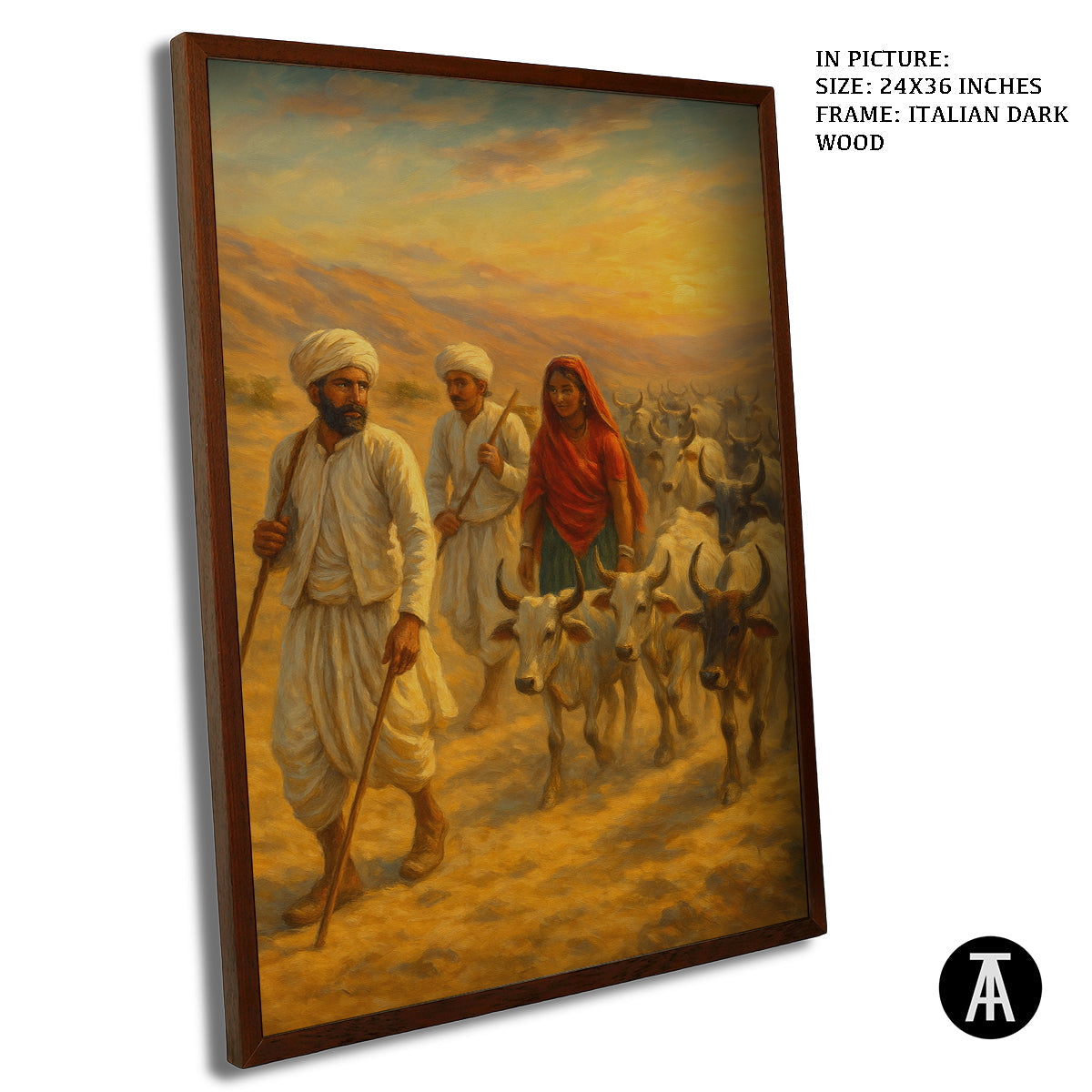 Artwork in Dark Wood Frame