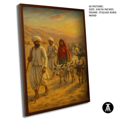 Artwork in Dark Wood Frame