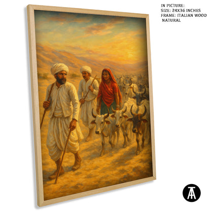 Artwork in Natural Wood Frame